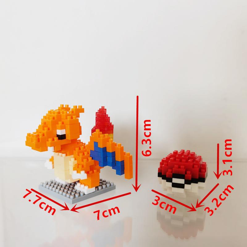 Anime Pokémon Building Blocks Assembly Anime Charizard Doll Blastoise Bulbasaur Gengar Bricks Figures Toy for Kid Gift