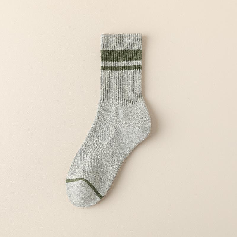 

Мужские носки до середины икры из чистого хлопка для осени и зимы, утолщенные теплые махровые носки для мужчин, полосатые бесшовные носки до колена для мужчин 1 pair светло-серый