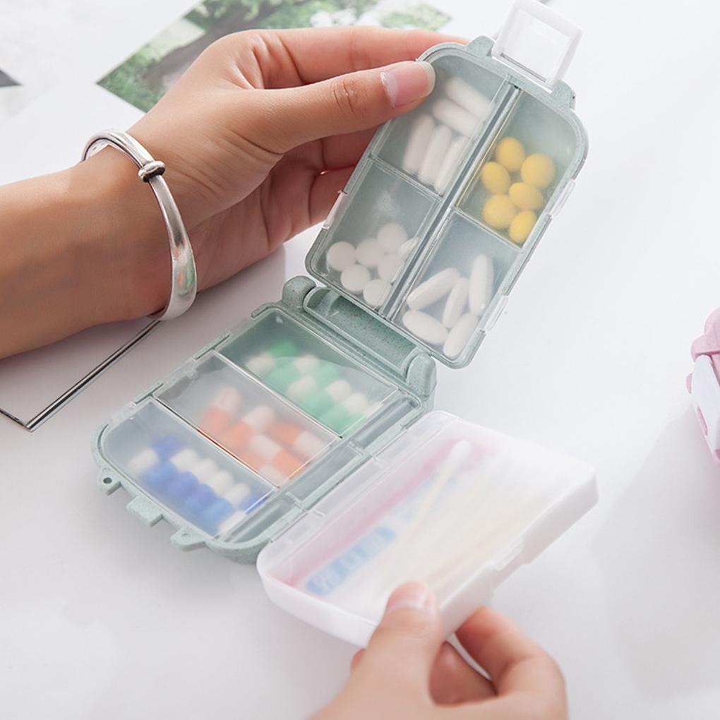 Pill Box Sealed Portable Container Collapsible Tablet Organizer Storage Divider Hiking Indoor Outdoor Dispenser