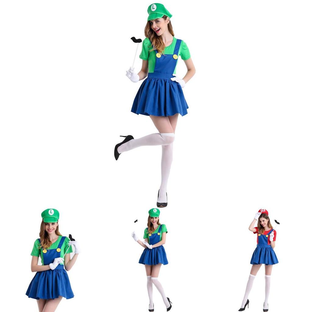 Affascinante Gonna Costume da Lavoratore Luigi di Super Mario Bros per Feste di Halloween