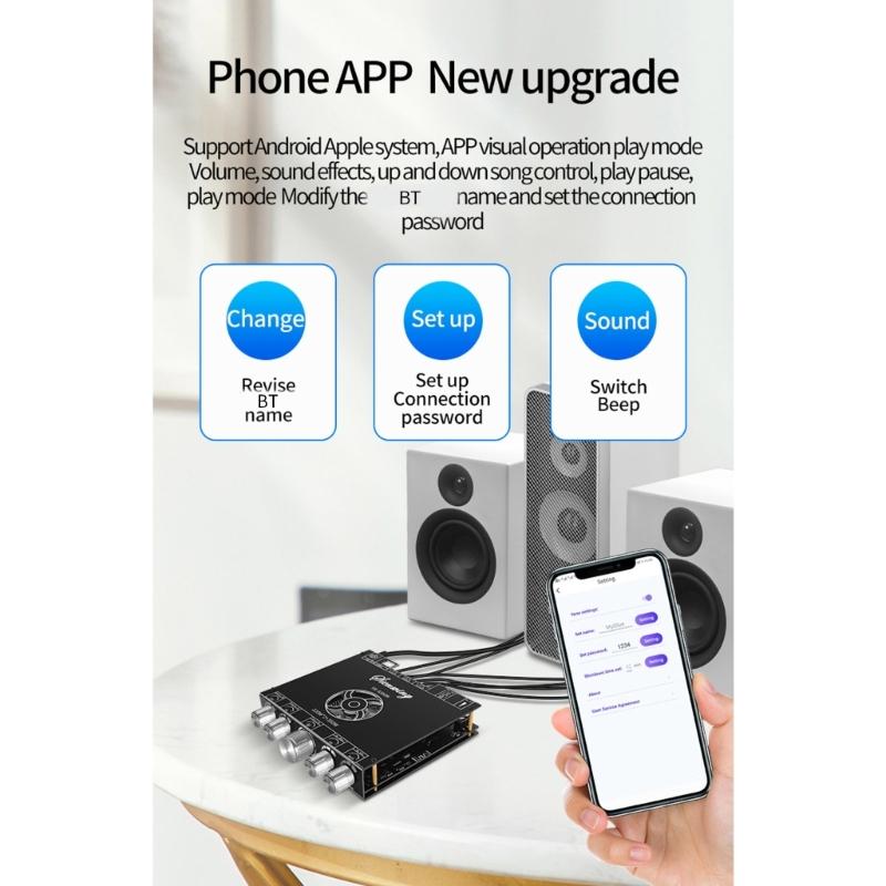 TPA3251 BT5.1 2.1 Channel Amplifier Board 220Wx2+350W Overvoltage Undervoltage Overheating Short Circuits Protections