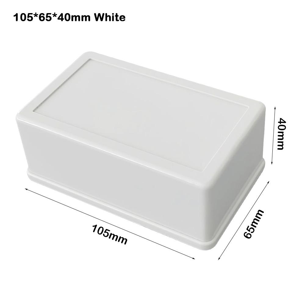 ABS Plastic Storage Case White Black Housing Instrument Case  Electronic Supplies