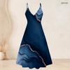 Women Plus Size Two Piece Set Marble Printed Short Sleeve Cardigan V Neck Strappy Flared Dress