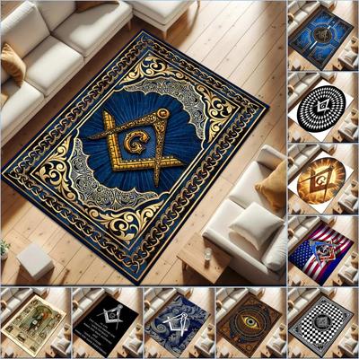 2026 New Style Recognized Freemasonry Carpet Rug for Living Room Bedroom Home Sofa Decoration,Kids Play Non-slip Floor Mat