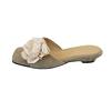 Flower Women Slippers Flats Summer Sandals New Shoes 2025 Woman Casual Square Toe Shoes Brand Trend Zapatillas De Mujer