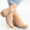 Women's Shoes, Women's Boots, Suede, Round Toe, Side Zipper, Thick Heel, Leather Boots, Women's Short Boots