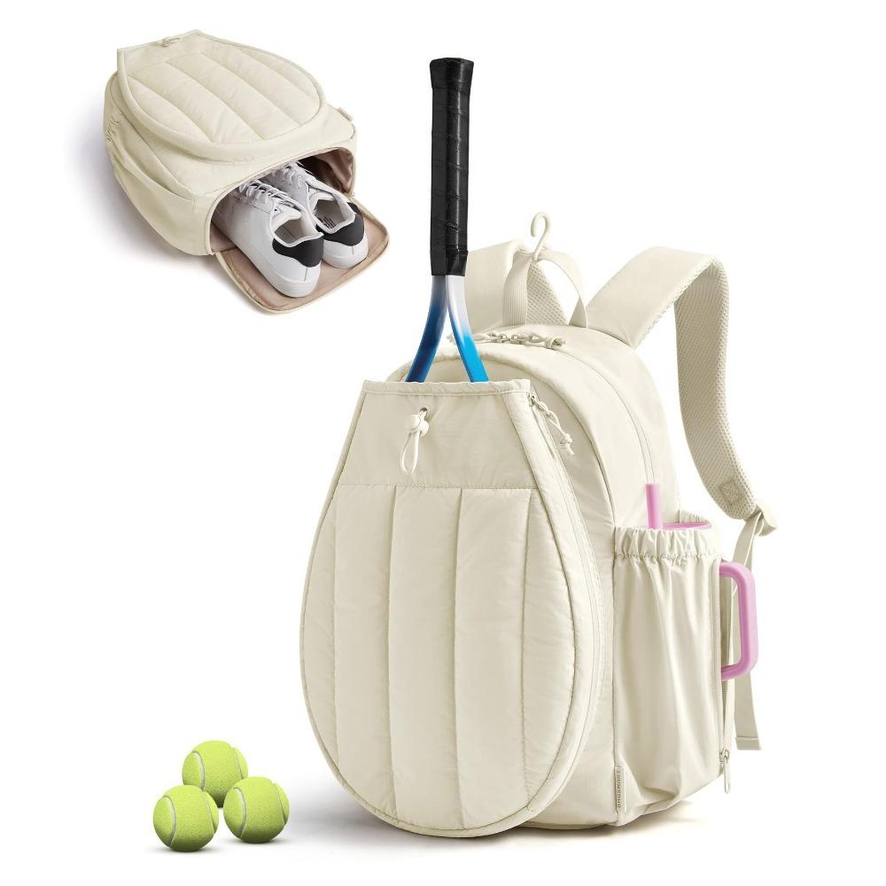 Large Capacity Tennis Backpack Holds 2 Rackets Pickleball Racket Bag Tennis Bag for Women бежевый
