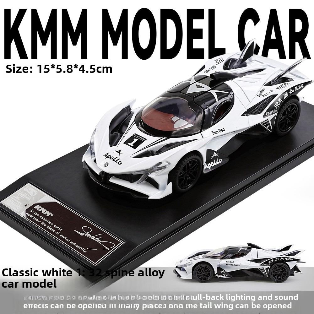Simulation 1/32 Apollo EVO Sportwagen Modell Diecast Kinderspielzeug Fahrzeug Sound und Licht Rückzug Legierung Miniatur Voiture