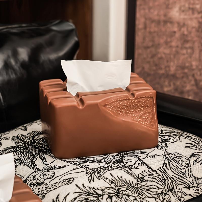 

1pc Ceramic Chocolate Bar Tissue Box Holder, Creative Funny Home Decor for Living Room, Bathroom, Dining Table