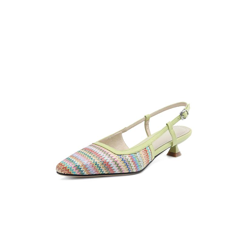 

Fashion New Summer Sandals Multicolour Sandals for Women Fashion Square Toe Low Heels Cover Toe Sandals Ladies Shoes Casual Shoes 39