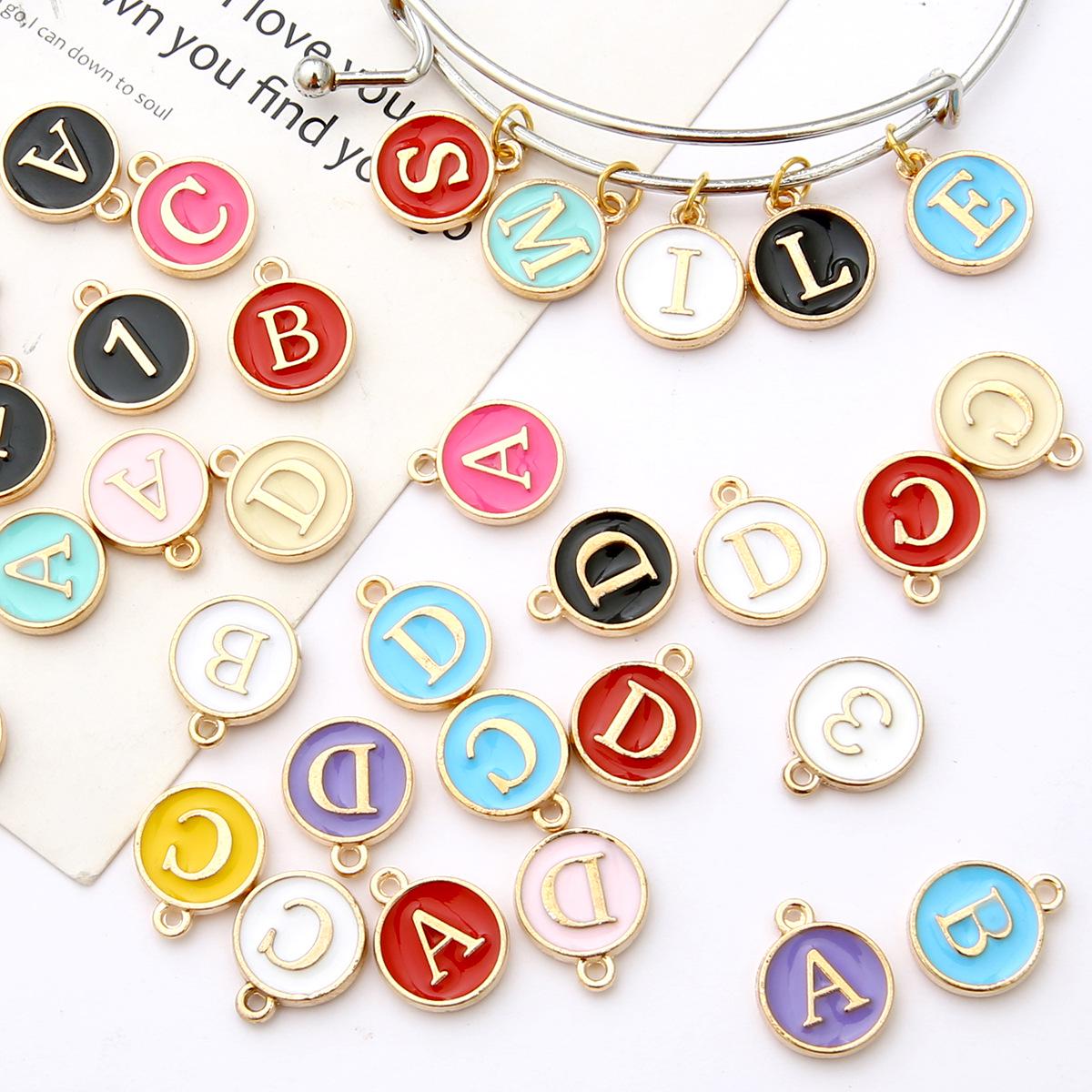 

AZ Alphanumeric Epoxy Alloy Double-Sided Pendant for DIY Jewelry & Accessories