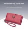 Women's Retro Oil Wax Leather Long Wallet - Hollowed-out Design, Multi-functional, Large Capacity Phone Bag