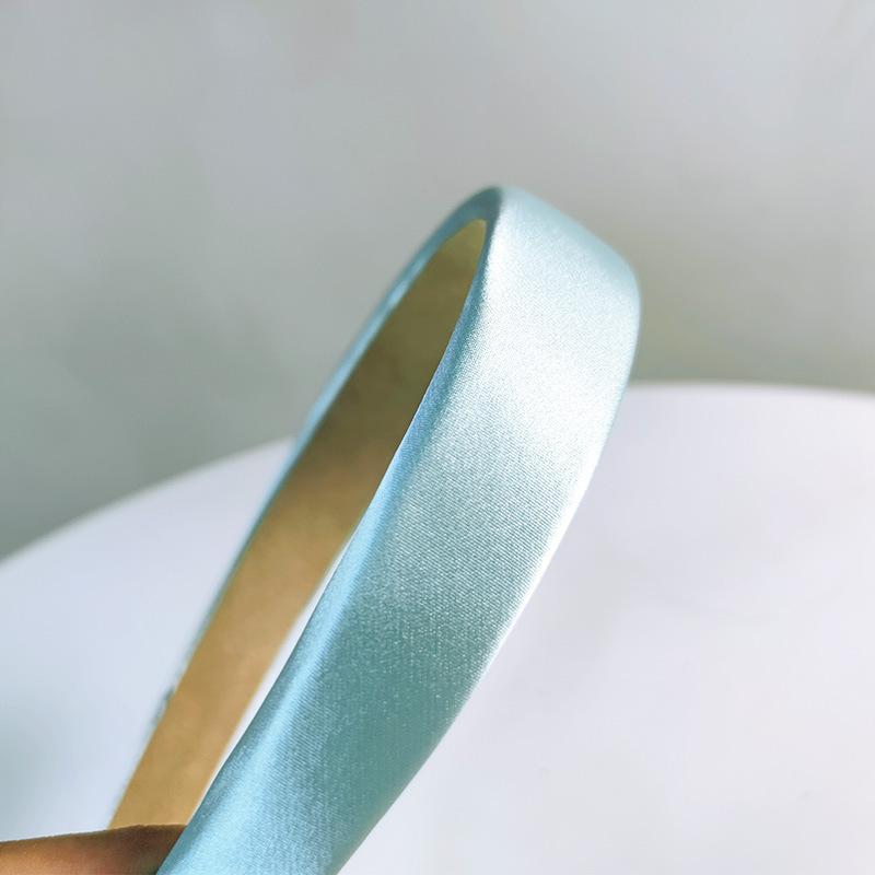 Spring New Glossy Satin Headbands for Women multi-color Light Pink 3cm wide thick sponge plastic Pad Hair bands