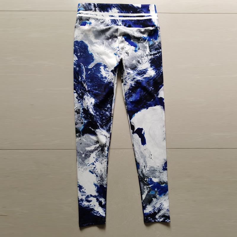 New Abstract Printed Naked Yoga Pants for Women, High Waist, Hip Lifting, Running, Tight, Elastic Sports and Fitness Pants
