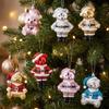 Plastic Cartoon Bear Christmas Ornaments, Electroplated Glitter Pendants for Tree & Window Decoration