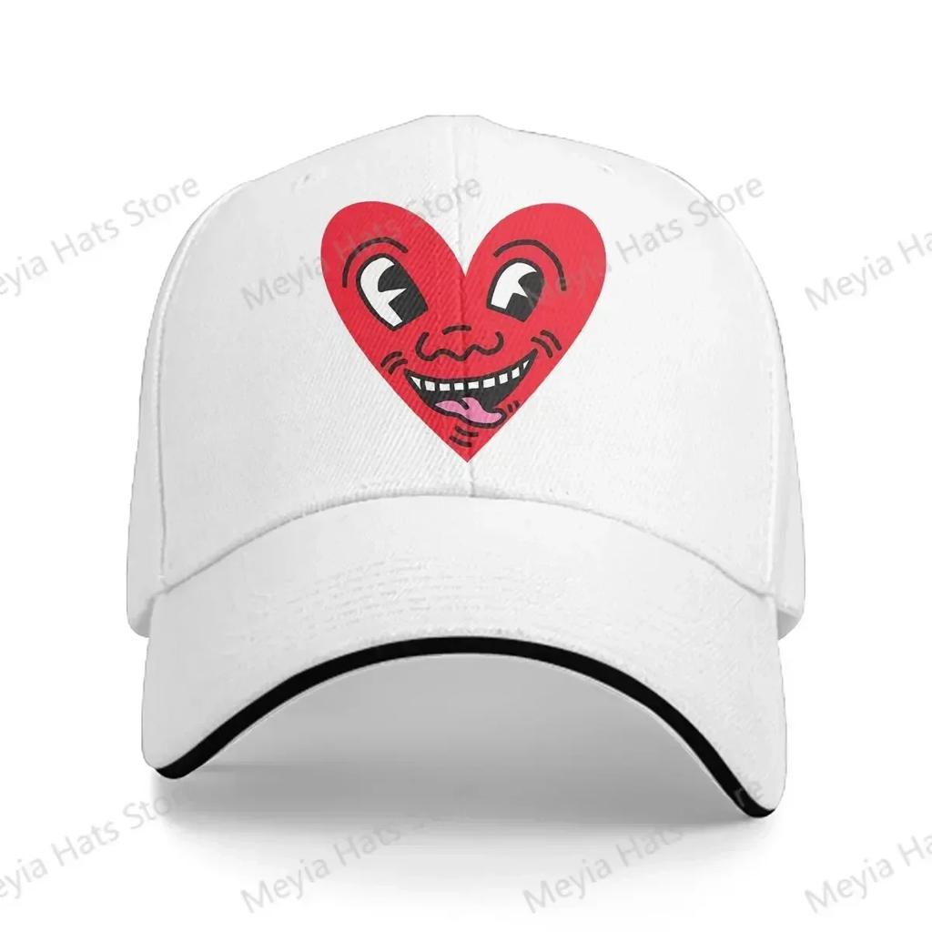 Face Heart Haring Geometric Graffiti Multicolor Hat Peaked Womens Cap Personalized Visor Protection Hats