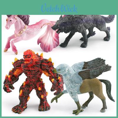 Realistic Western Mythology Magma Golem Shadow Wolf Griffin Seahorse Model Toy Collection