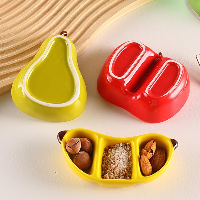 Practical Ceramic Fruit Shape Appetizer Plate Heat Resistant Ceramic Texture Suitable for Home Kitchens and Party Use