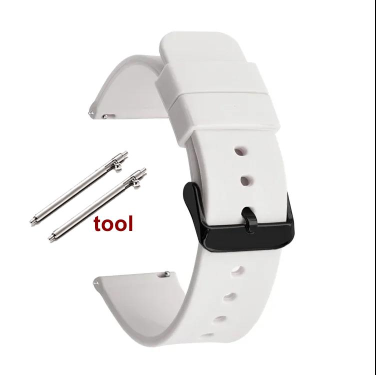 Bracelet Silicone à Libération Rapide 12/14/16mm 18mm 20mm 22mm 24mm Étanche Caoutchouc Bracelet pour Montre Connectée Huawei GT2/GT3