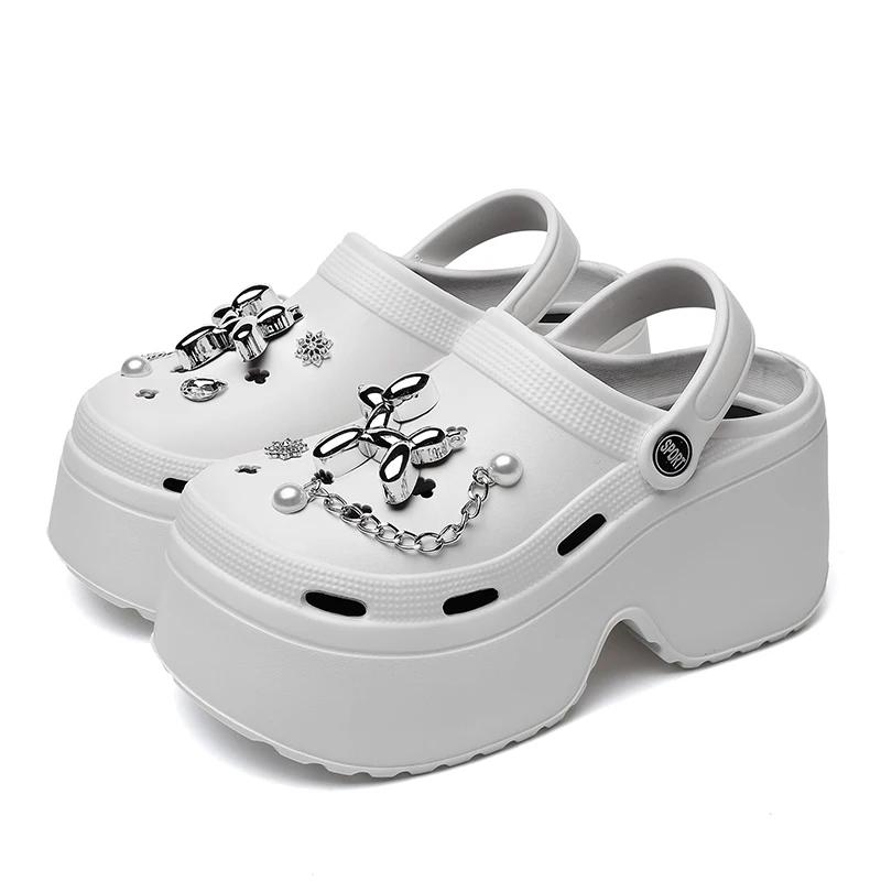 Fashion “Glamorous Silver Thick - Sole with Ornaments - Trendy Summer Footwear for Fashion - Forward Individuals”