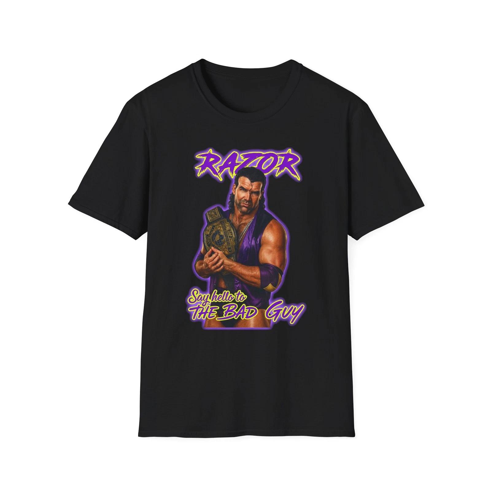 Футболка Razor Ramon - Футболка рестлера, Мягкая футболка, Ретро-топ по рестлингу, Унисекс XL