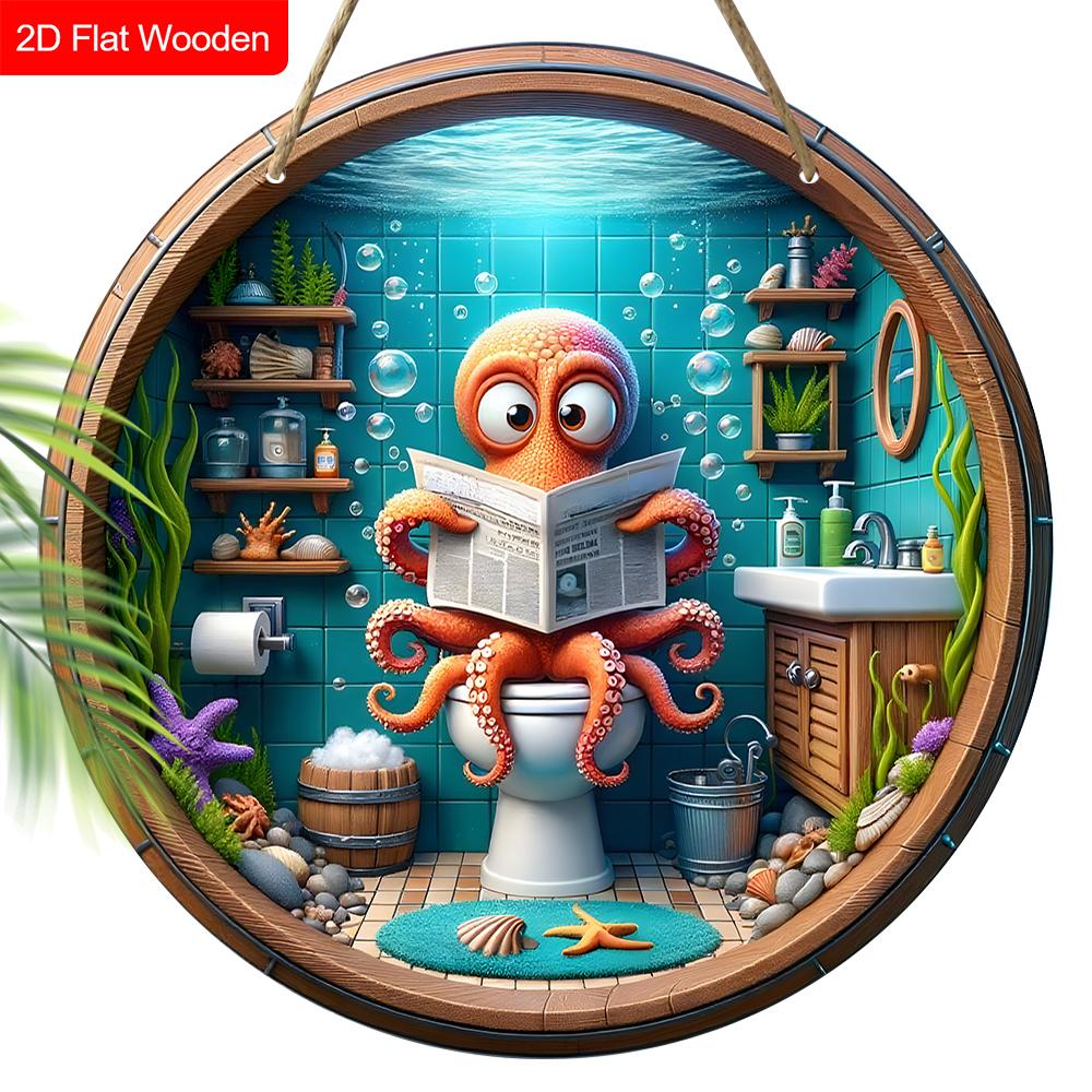 

Очаровательная деревянная табличка для туалета с морскими животными, идеально подходит для декора туалета дома, в офисе, идеальный подарок для друга и семьи