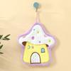 Soft Absorbent Coral Fleece Kitchen Towel Fun Mushroom Shape Handkerchief Wipe Rag Cloth Quickly Dry and Easy Hanging