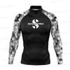 SCUBAPRO Uomo UPF 50 Manica Lunga Rash Guard Maglietta da Nuoto Surf Subacquea Estate Spiaggia Sport Acquatici