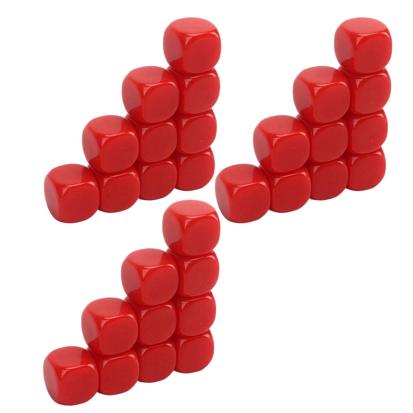 30 STUKS 16MM Blanco Dobbelstenen Set Plastic Afgerond 6-zijdige Dobbelstenen   Voor Spel Feest Plezier   Sticker Wiskunde Onderwijs