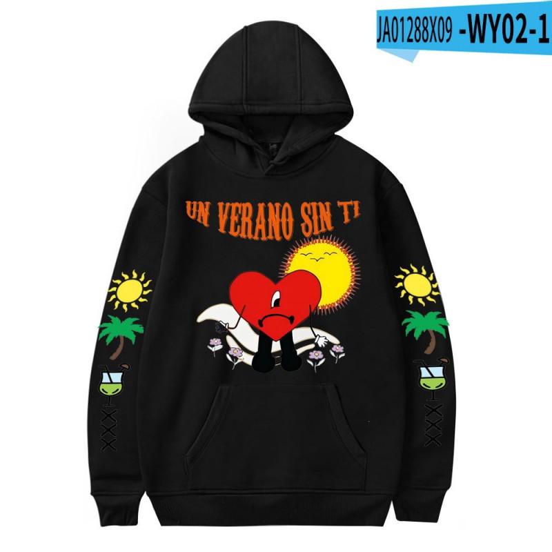 Bad Bunny Graphic Print Unisex Oversized Crewneck Sweatshirt Fall Casual Wear