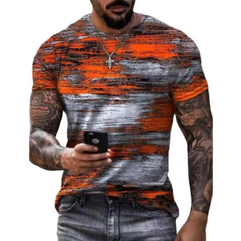 Summer Graffiti 3D Printed Men's T-shirt Street Style Round Neck Short Sleeve Top Casual T-shirt