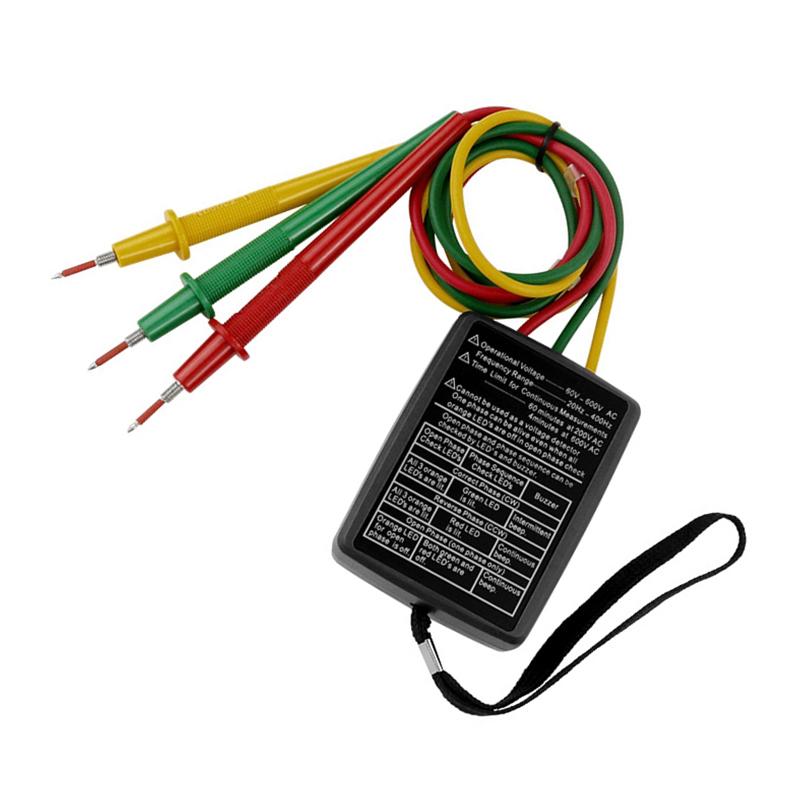 3 Phase Alternating Current Phase Meter Phase Detector Rotation Tester Phase Indicator Digital Phase-Order Indicator