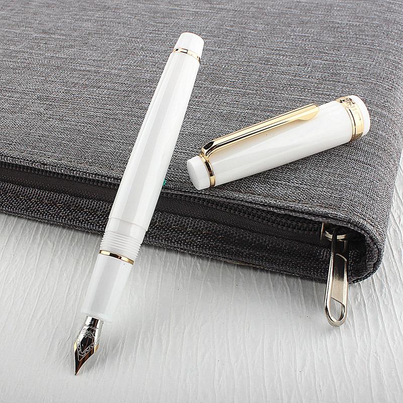 

JinHao 82 Fountain Pen Transparent Fluorescent Blue Ink Pen EF F M Nib Business Stationery Office School Supplies Pens Bent (Curved) 1.0mm