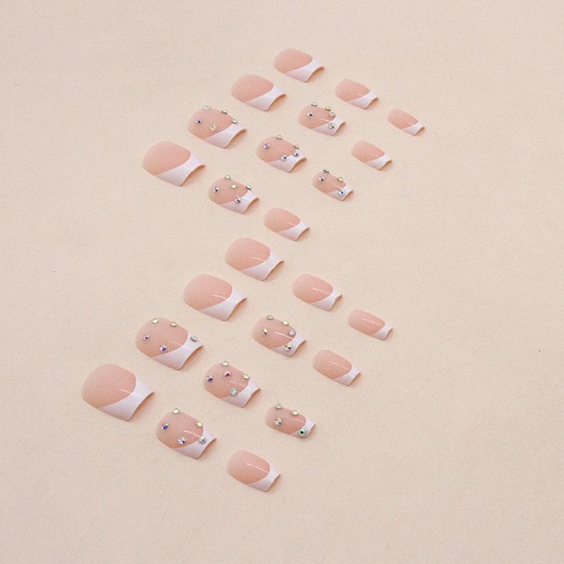 Dazzling White French Style Versatile Nail Patches - European & American INS Fashion