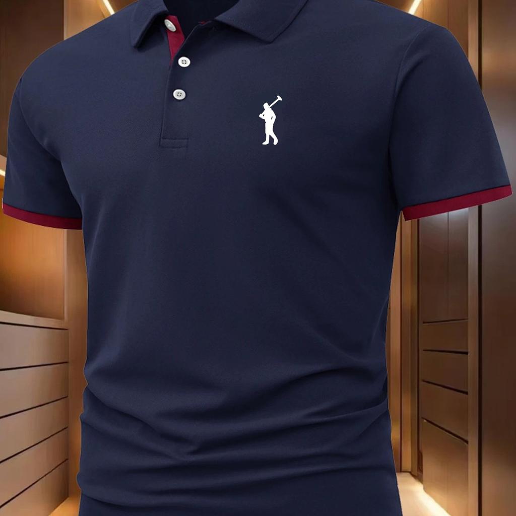 Men's Active Performance Polo Shirt Moisture Control Short Sleeve Golf Hiking Top for Outdoor Activities