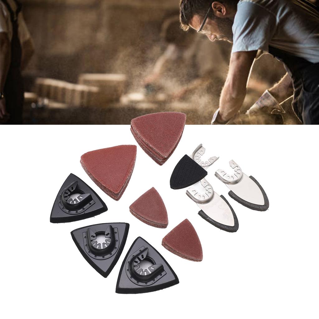 Oscillating Tool Sanding Pads Kit 3Pcs Finger Sanding Pads 100Pcs Sandpaper Sheets with Hook and for Metal Wood Polishing