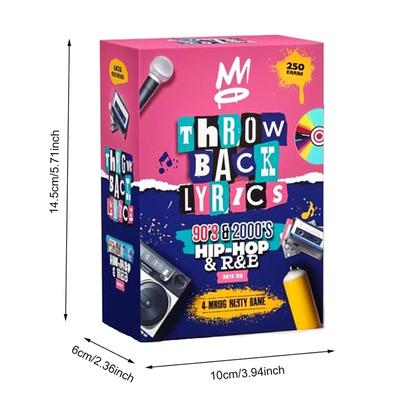 Párty hra s hip-hopem a R&B z 90. a 2000. let | Rapová R&B hra s 250 kartičkami s kvízy a šarádami - skvělé pro hry i rande