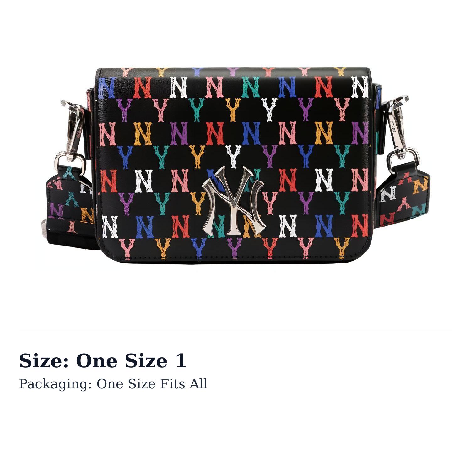 MLB Monogram Collection Cotton Shoulder Bag Unisex Black 32BGPC111-50L One Size 1