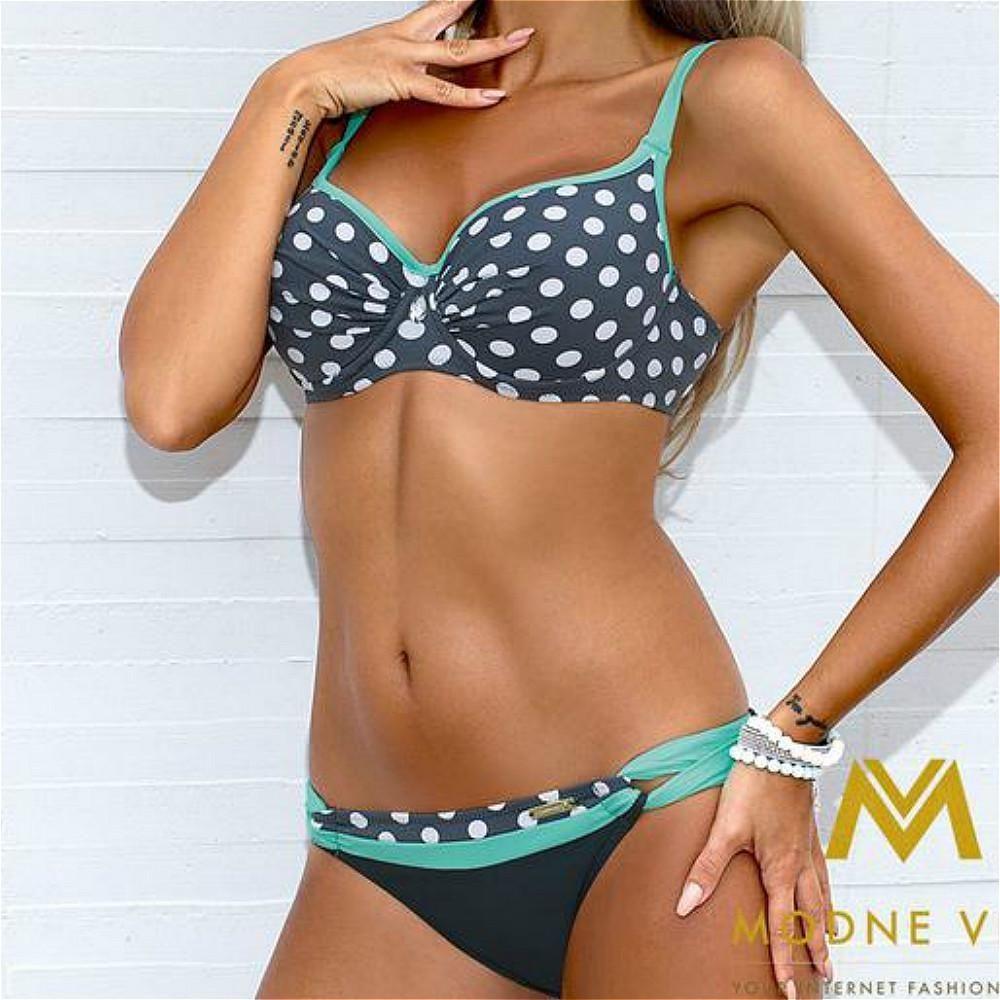 Trendy 2018 Fashion Bikinis Set For Women With Push-up Padded Design And Polka Dots