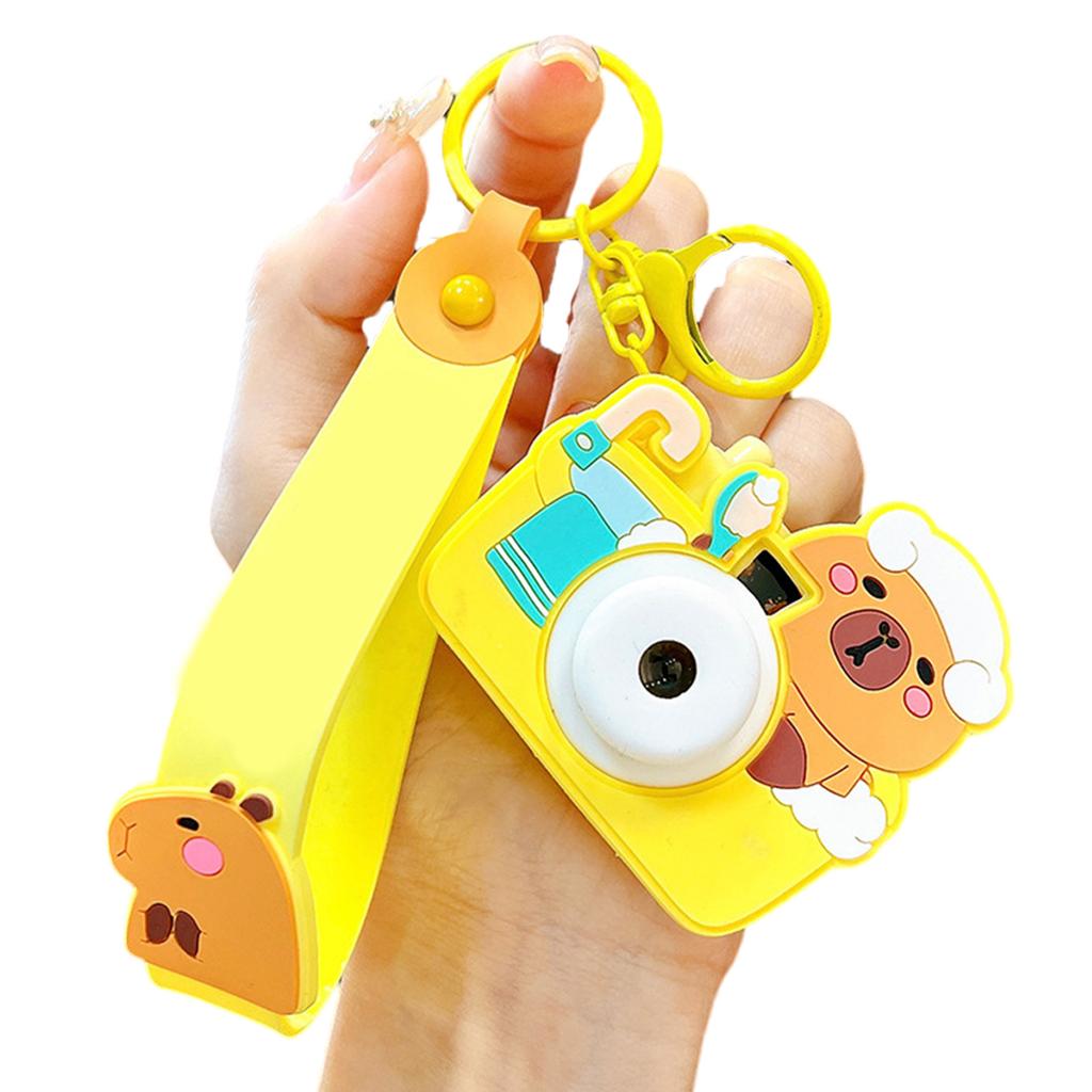 Creative Capybara Camera Keychain Feature Projection Fun Design Multiple Color Bag Hanging Decoration Accessory Gift
