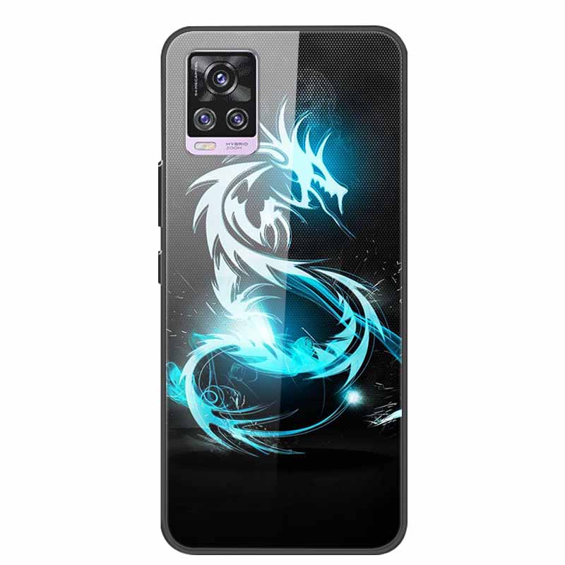 For Vivo V20 Pro Phone Case V 20 Pro Soft Bumper Tempered Glass Hard Back Covers Cases For Vivo V20 Pro Case 6.44" Coque Fundas