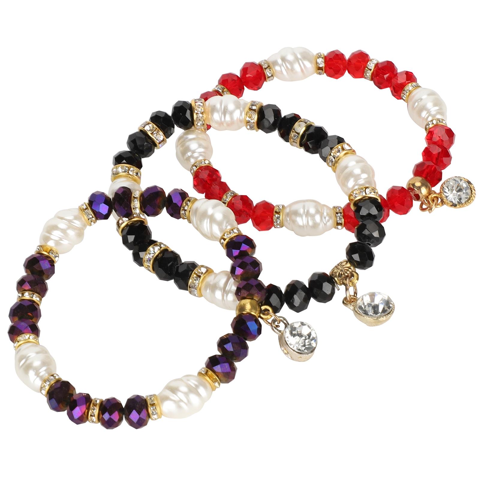 

3 шт. Элегантный хрустальный браслет ручной работы, штабелируемые украшения, подарок для женщин, подруг