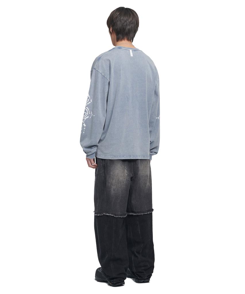 Nomaenyueol S.G Washed Long Sleeve Tee - Washed Blue