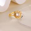 Pink flower rotating ring women's light luxury hot-selling copper inlaid zir*****pen index finger ring