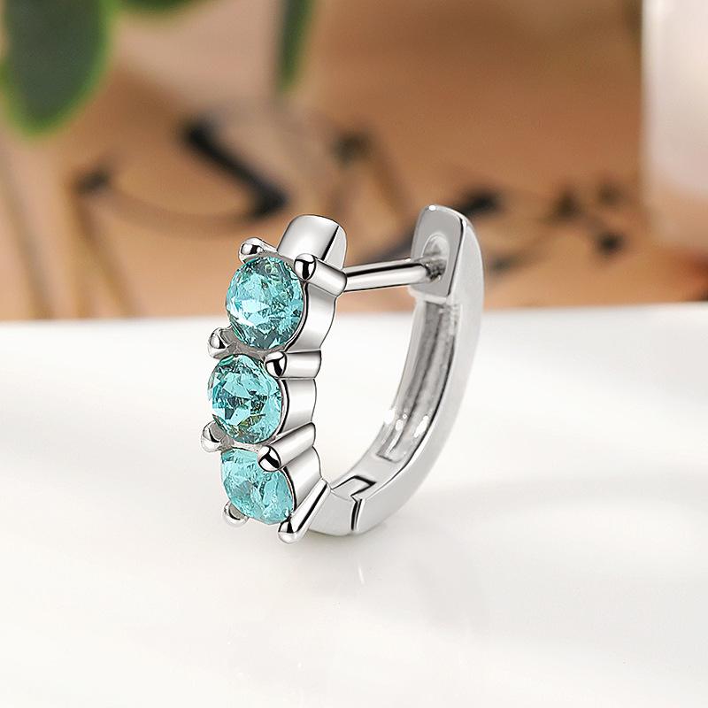 Exquisite Zircon Stud Earrings: Stylish Titanium Hoop with Micro-Paved Shiny Edge Design.