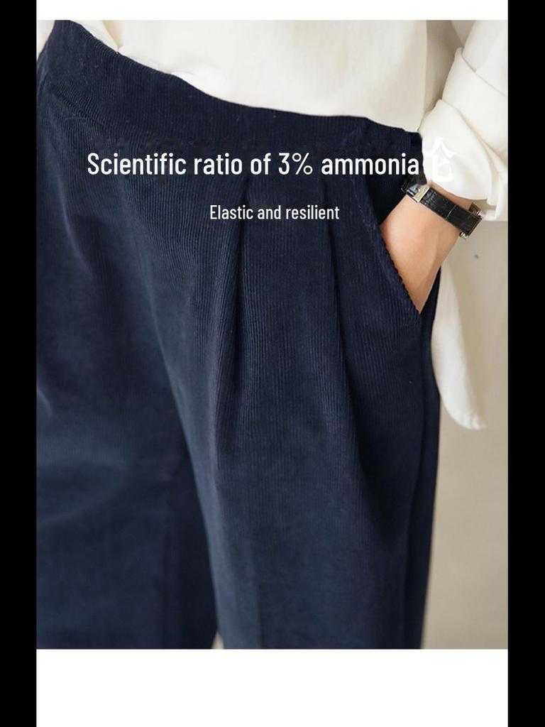 Wiosna 2025 Sztruksowe Krótkie Spodnie z Szerokimi Nogawkami: Luźny krój, Rozmiary od małych do plus size, Opcja z grubego aksamitu