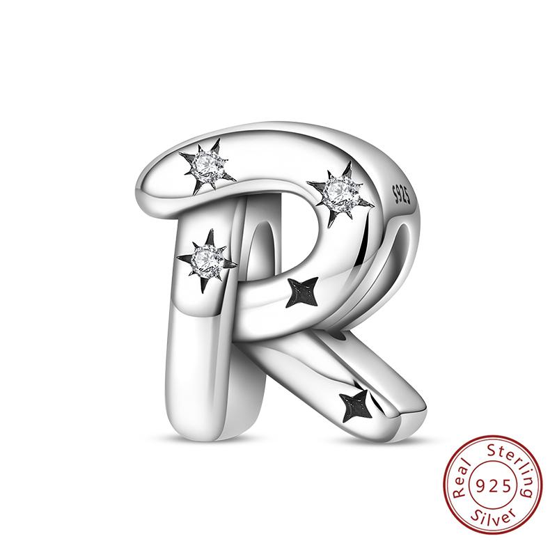 Classic Copper 26 Letters A-Z Alphabet Charms Stars Letter Beads Fit Bracelet Diy Charm For Woman Jewelry Making