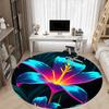 1pc Floral Bloom Office Round Area Rug,  Mat Suitable For Office, Under Office Chairs Bedroom Living Room Home Decor, Room Deco