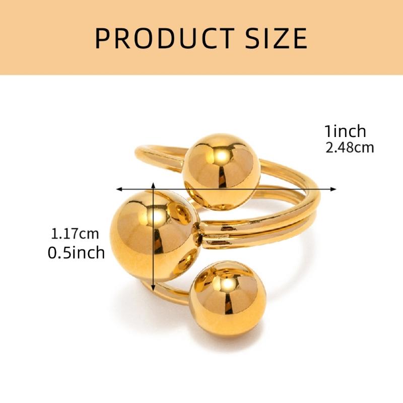 Verstellbare Ringgröße mit glänzender Kugel Offener Fingerring für Männer und Frauen Stilvoller Schmuck für Party und Alltag