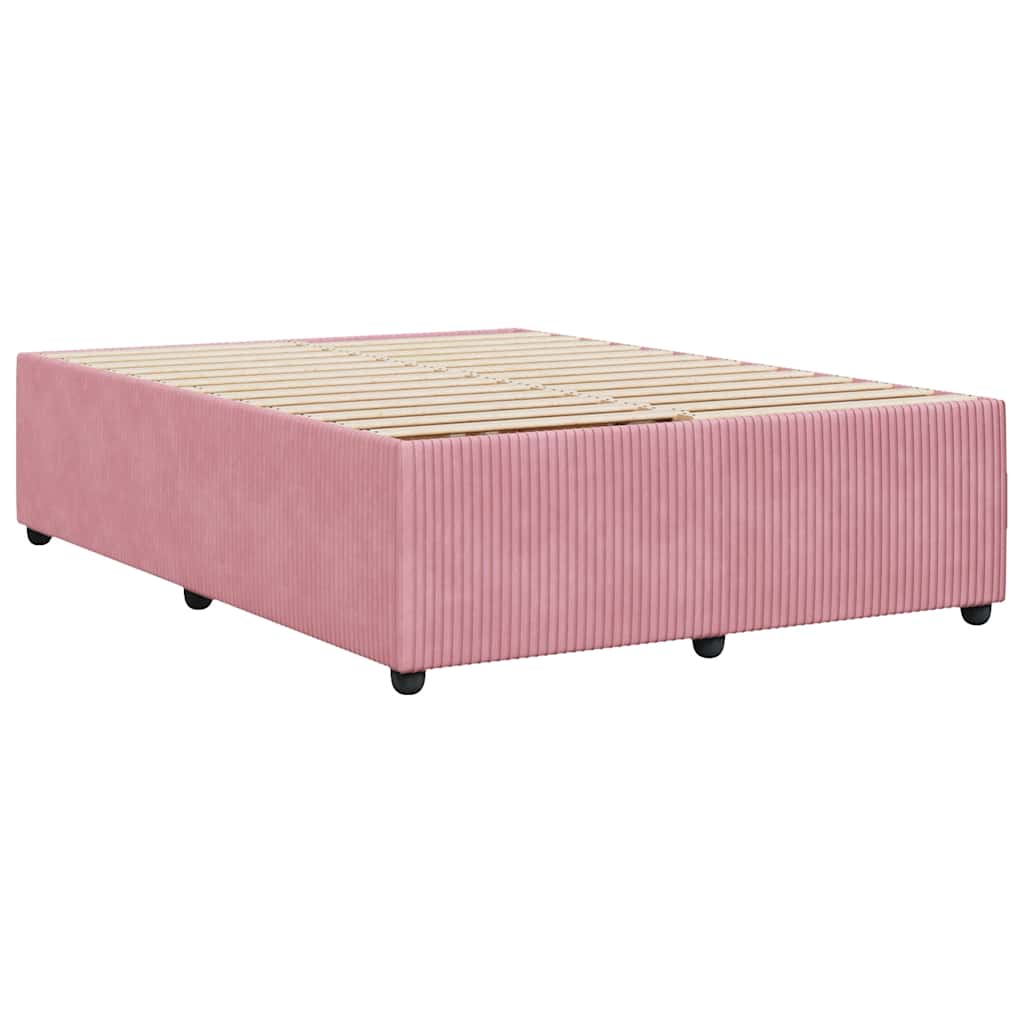 Pink Bed Frame 140 x 200 cm Velvet